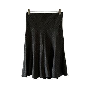 Lola Gray Plaid Flared Skirt Juniors Size 5 Silver Metallic Gored Y2K